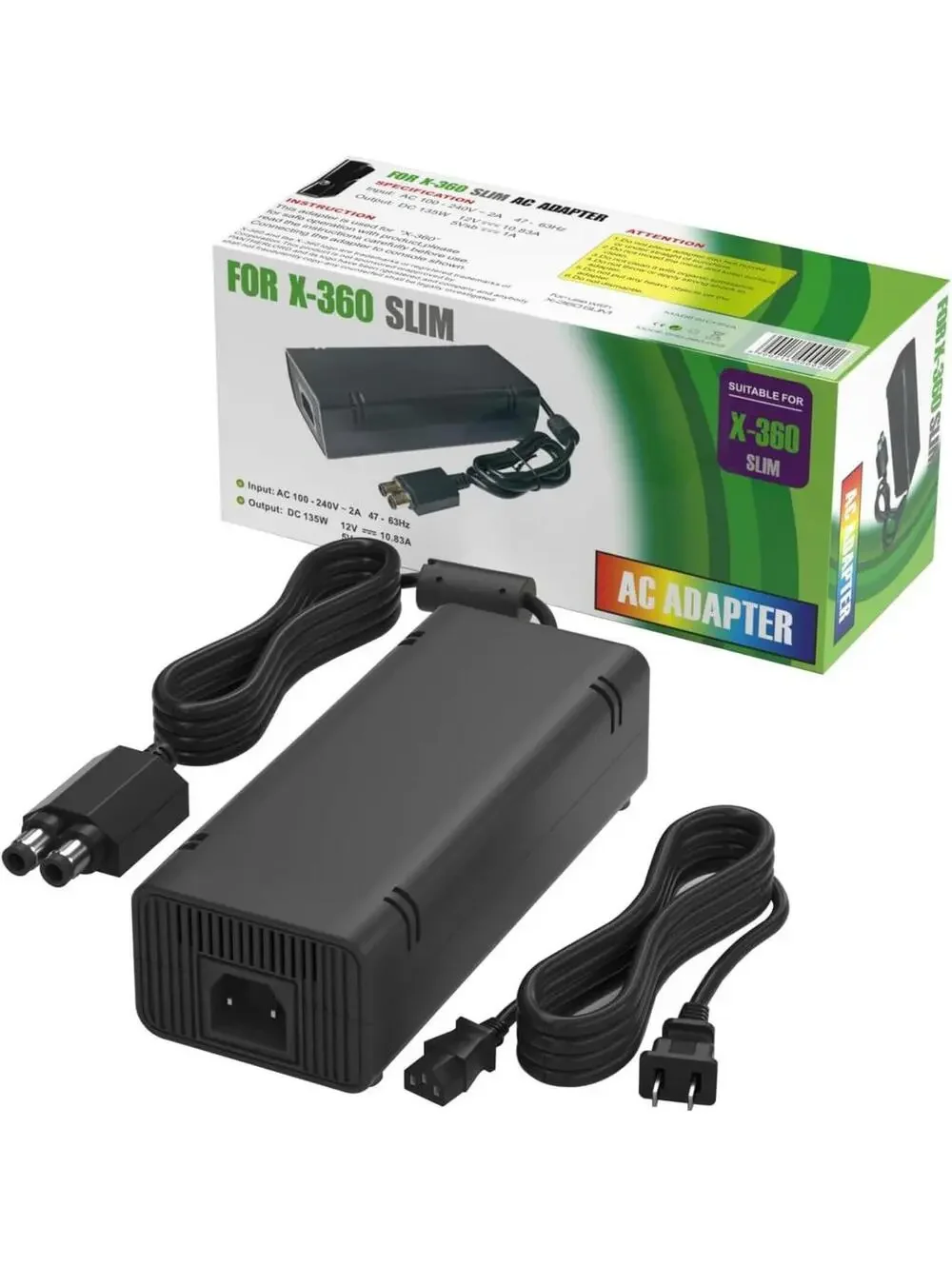 XBox 360 Slim AC Adaptor Power Supply Advanced Quiet Edition